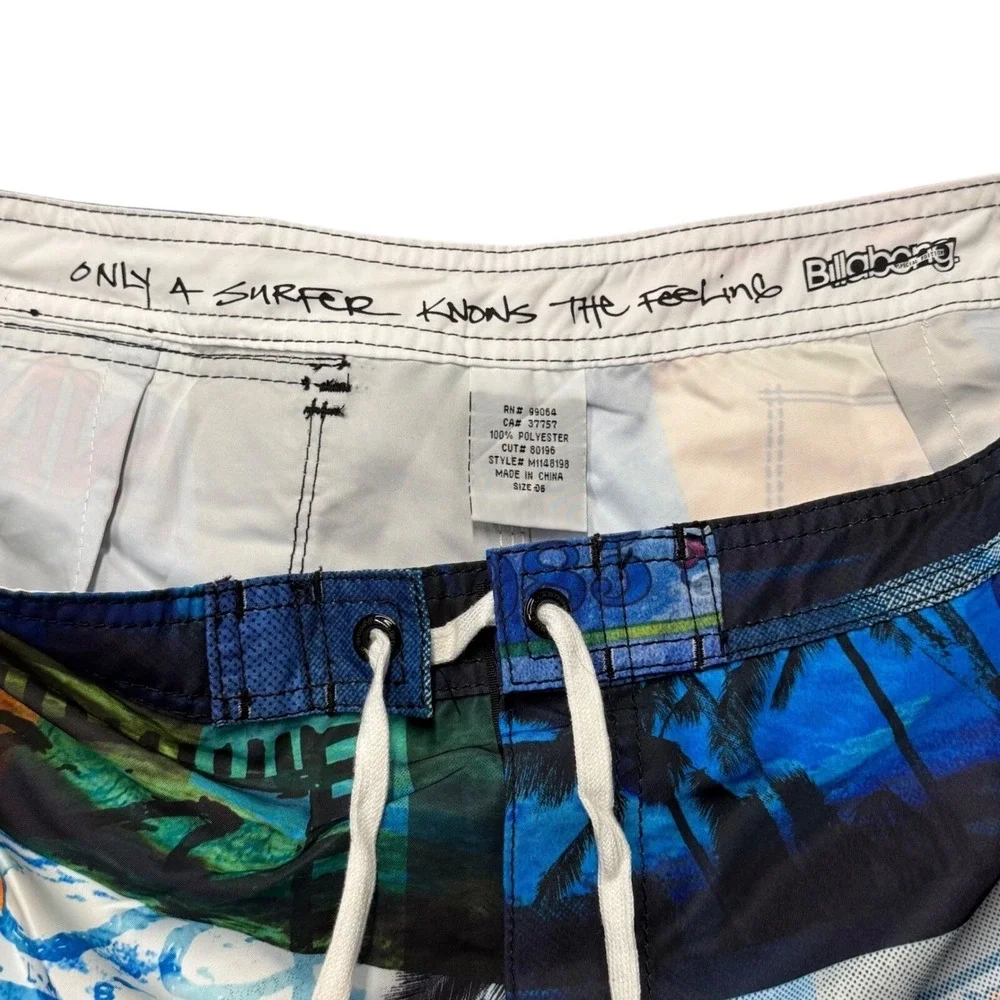 Billabong‎ Board Shorts Multicolor Collage Swim Trunks Mens 36 Surf Beach 7